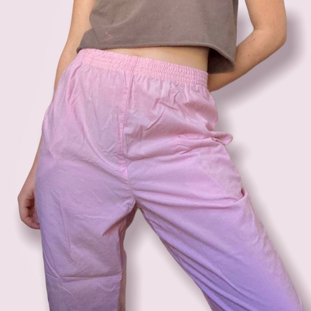 Athletic pants parachute vintage pink